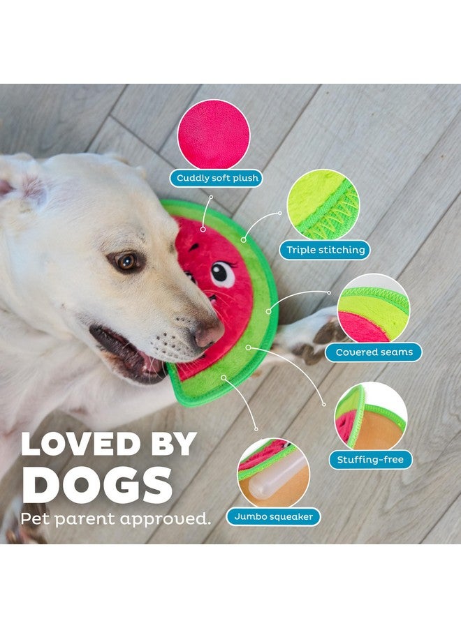 outward hound Tough Skinz Durable Squeaky Dog Toy With Two Tough Layers, Watermelon, Red, Medium - Image 4