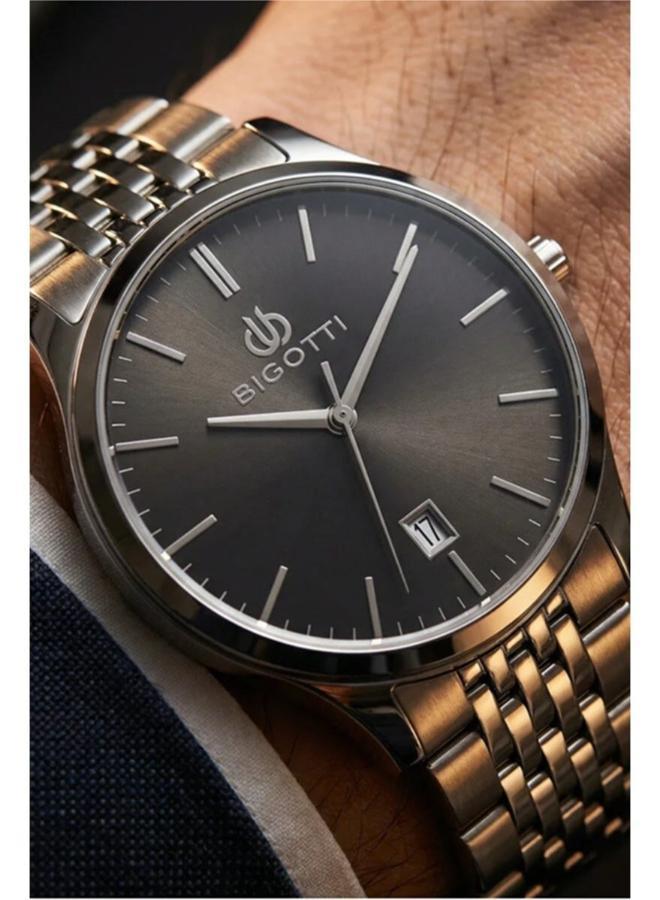 Bigotti - Quotidiano Men Watch | Stainless SteelBrass Case | Analog | Round Dial | Mineral Glass | Japanese Quartz | Water Resistant 50 Meters - Image 2