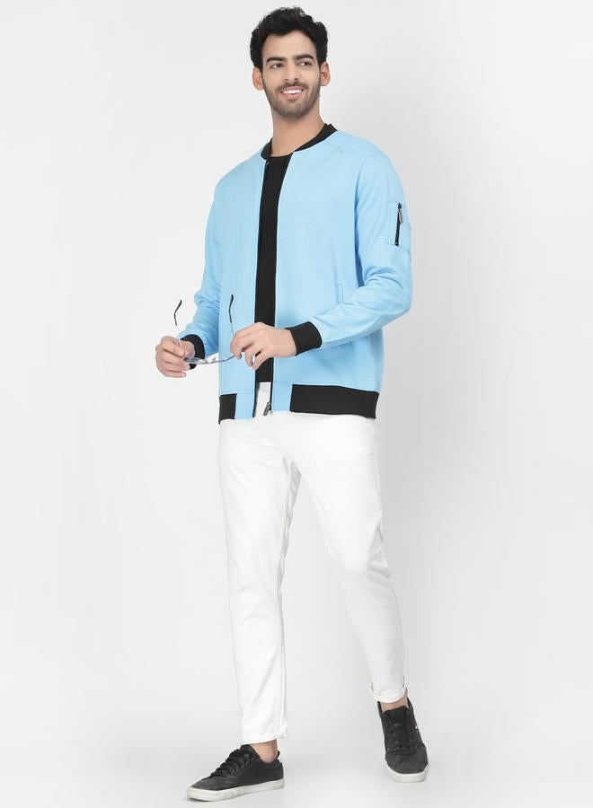 PAUSE Men Blue Regular Fit Contrast Trim Jacket - Image 2