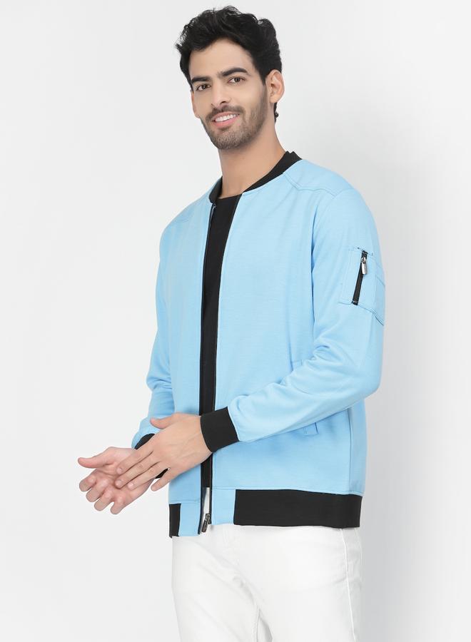 PAUSE Men Blue Regular Fit Contrast Trim Jacket - Image 3