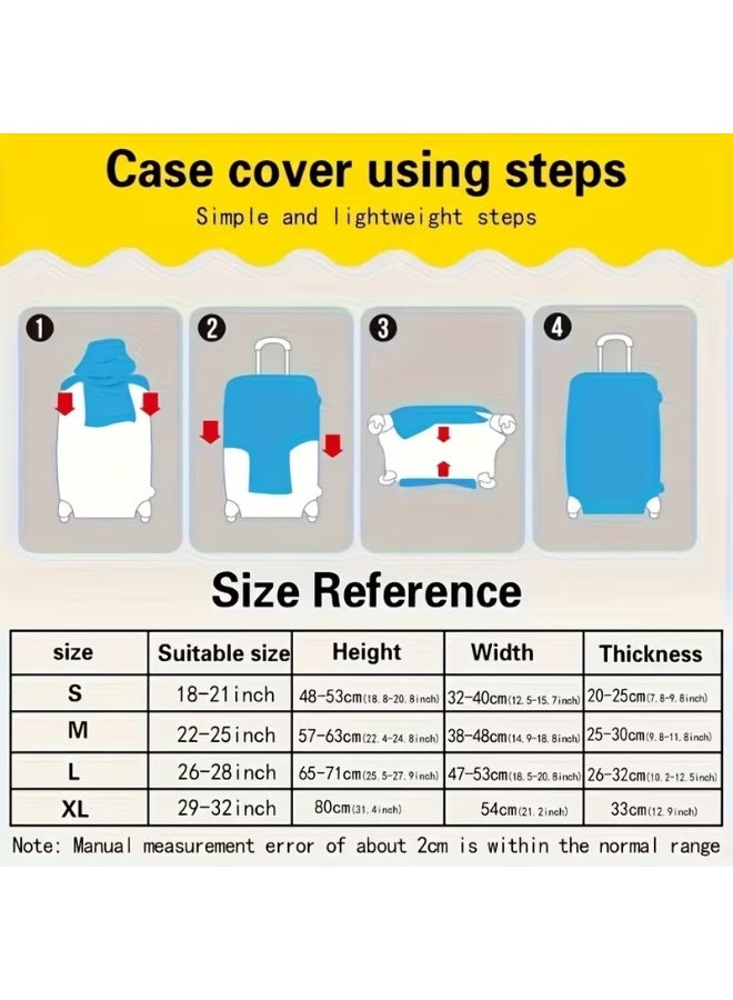 Travel Luggage Cover, Elastic Baggage Suitcase Protector Skins with Double Opening, Washable Stretch Anti-scratch Zippered Luggage Protector Fits for 22-25 Inch Luggage - Image 3