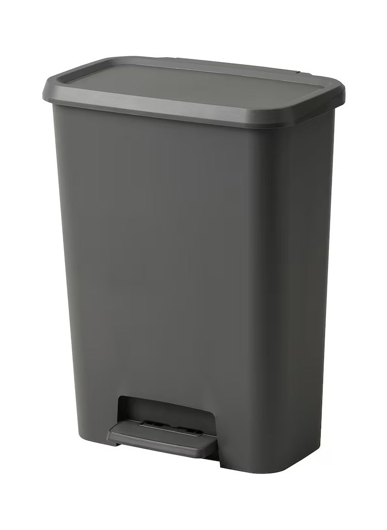 Waste Bin With Lid, Pedal Bin, Trash Bin, Garbage Bin Plastic Dark-Gray 50-Litter, Used For Indoor/Outdoor, Home, Office, Kitchen, Bathroom, Laundry Room  - Image 1