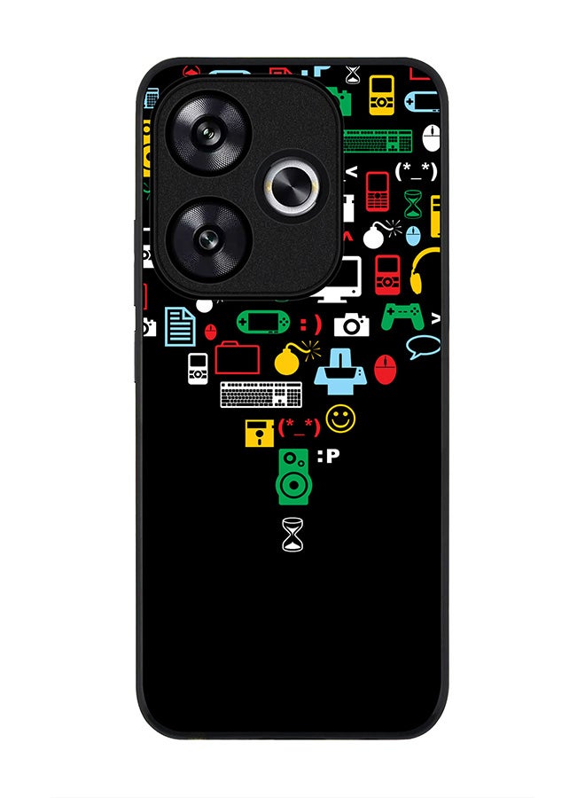 Stylizedd حافظة حواف سوداء متينة لهاتف Xiaomi Poco F6 / Xiaomi Redmi Turbo 3، حافظة مرنة رفيعة مضادة للصدمات TPU جل - تقارب (أسود) - Image 1