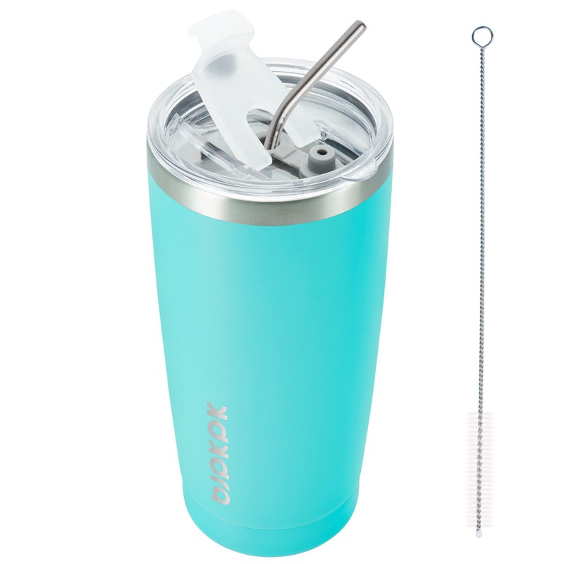 BJPKPK BJPKPK 20 oz Tumbler With Lid And Straw Stainless Steel Ice Coffee Tumblers Vacuum Insulated Travel Thermal CupTurquoise