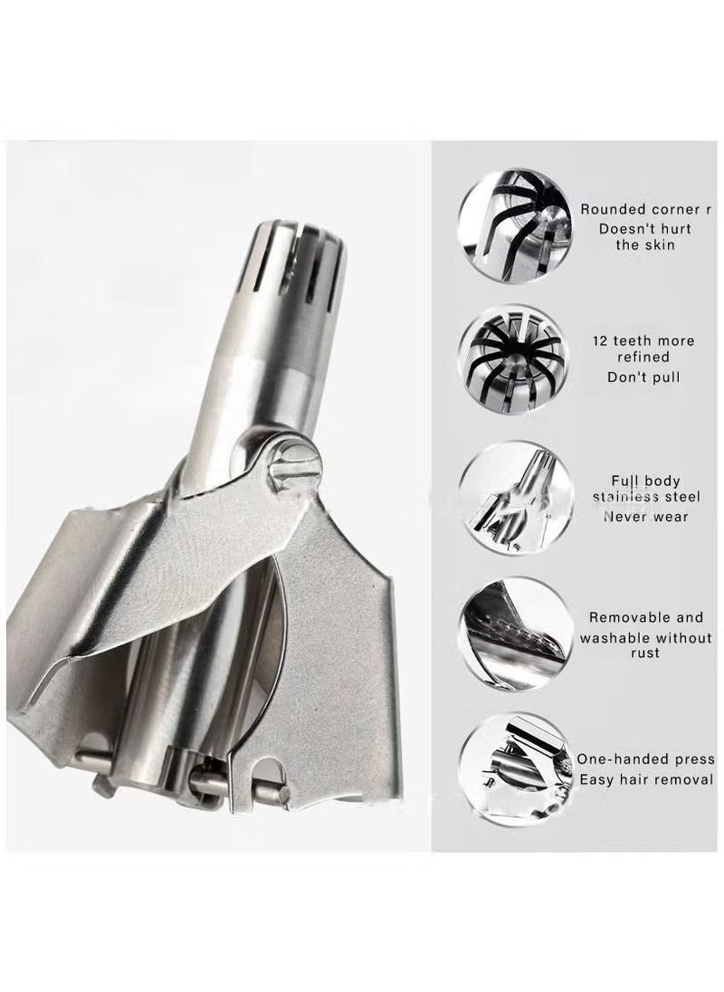 Generic Nose Hair Trimmer for Men Manual Stainless Steel Washable Nasal Hair Remover  - Image 4