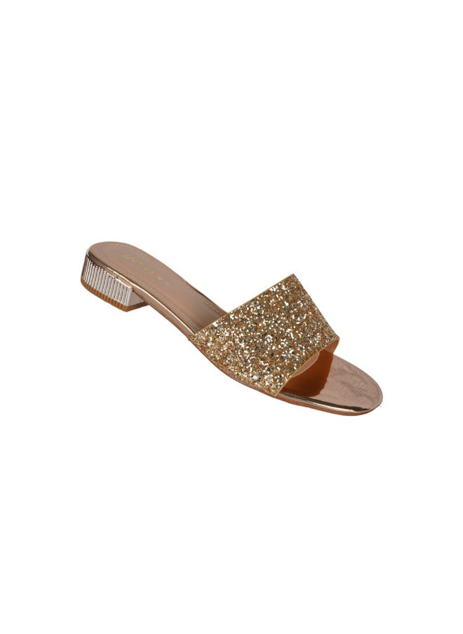 ZAYNA 221-44 Zayna Ladies  Round Toe  Sliders 10G95660-8 Gold  - Image 1