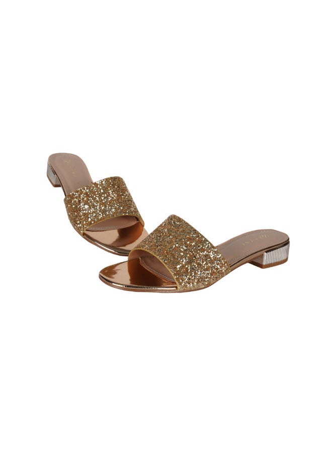 ZAYNA 221-44 Zayna Ladies  Round Toe  Sliders 10G95660-8 Gold  - Image 2