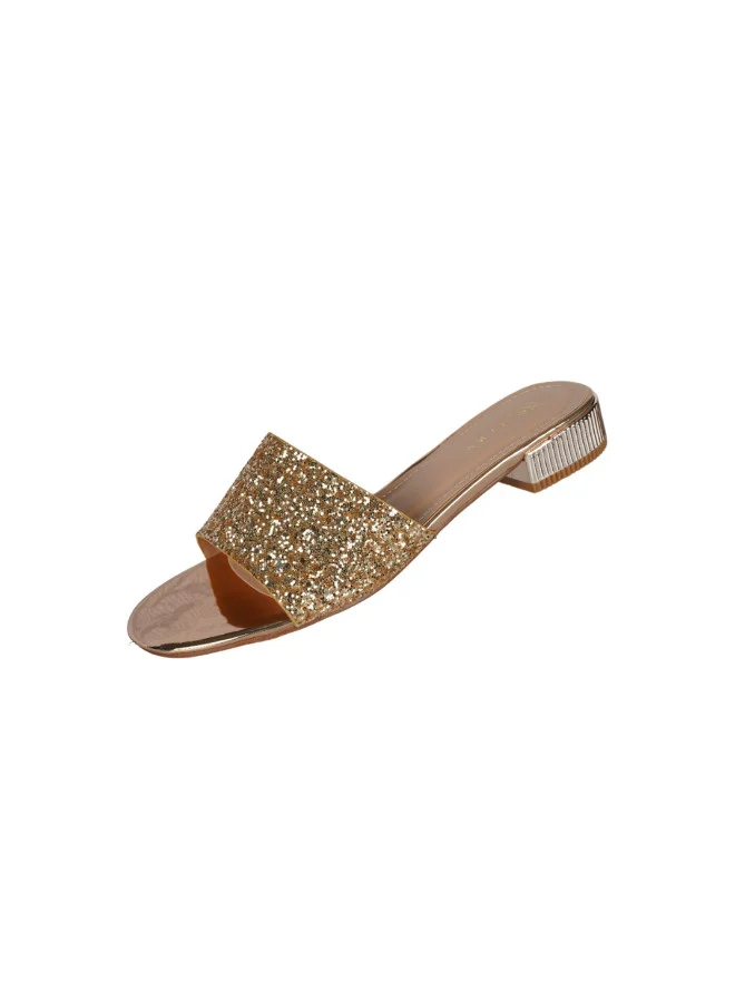 ZAYNA 221-44 Zayna Ladies  Round Toe  Sliders 10G95660-8 Gold