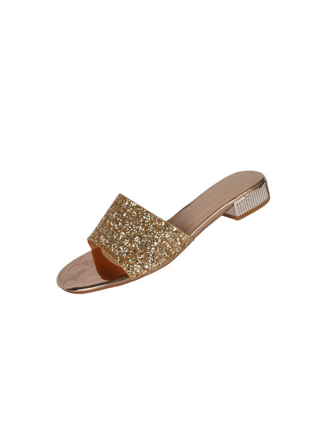 ZAYNA 221-44 Zayna Ladies  Round Toe  Sliders 10G95660-8 Gold  - Image 3