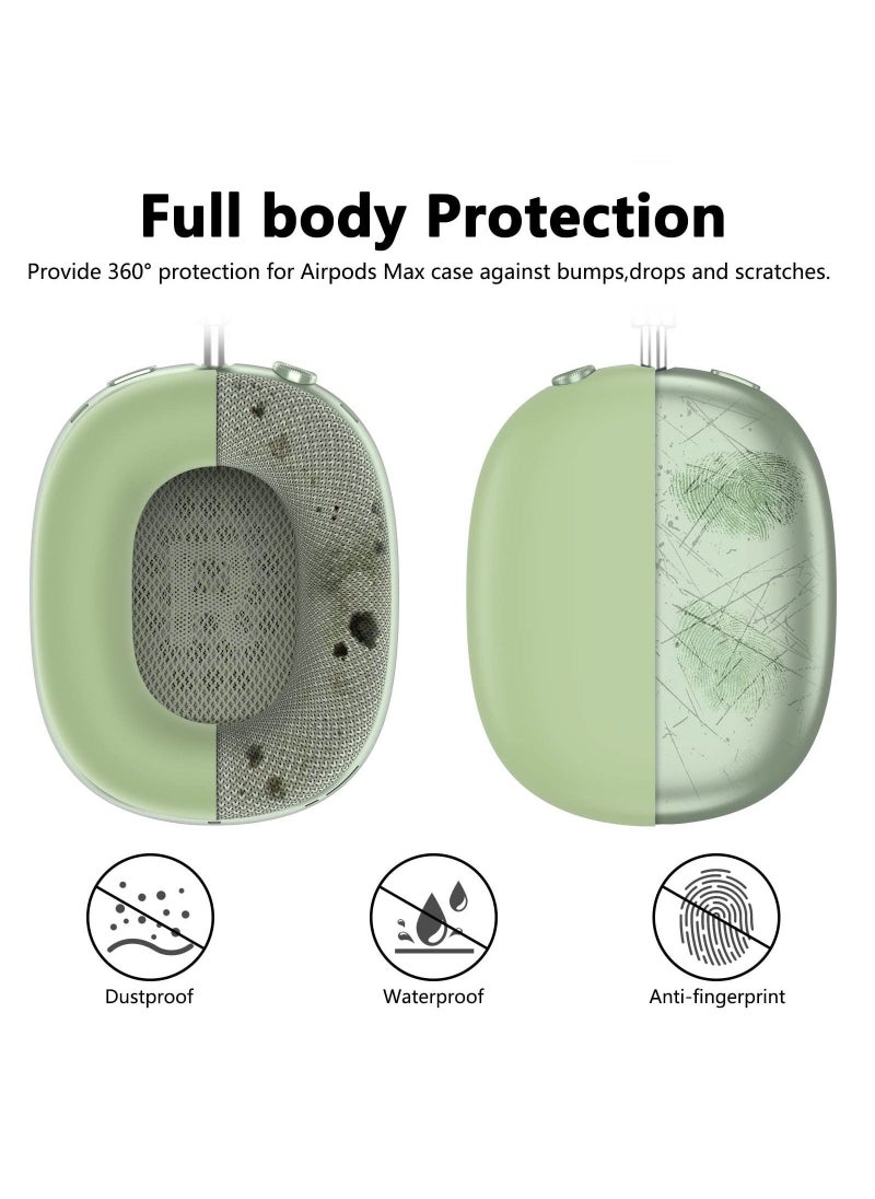 Generic - Silicone Cases Suitable for Apple AirPods Max 3-in-1 Headphones Anti-Scratch Ear Cups Cover Headband Cover and Ear Pad Protector Case Skin Accessories (Green) - Image 1