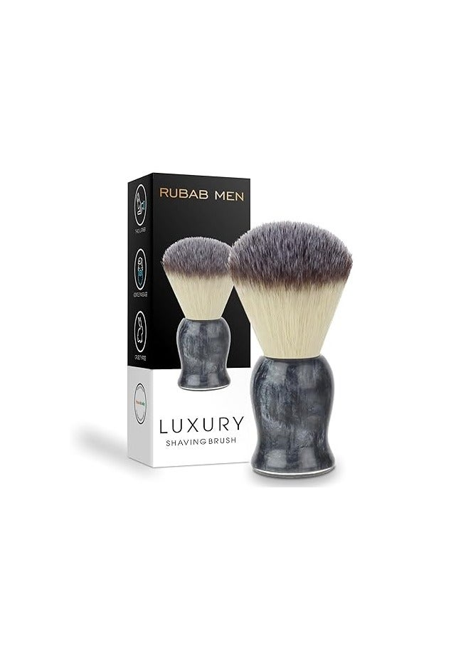 RUBAB MEN Luxuriously Soft Shaving Brush for Men |Bomber Edition| Experience Premium Cruelty-Free Bristles and Stylish Grey Bomber-Toned Ergonomic Handle for A Shave Like Never Before - Image 1