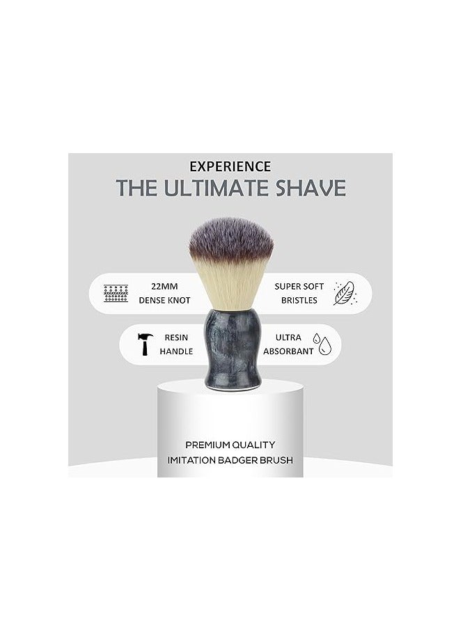 RUBAB MEN Luxuriously Soft Shaving Brush for Men |Bomber Edition| Experience Premium Cruelty-Free Bristles and Stylish Grey Bomber-Toned Ergonomic Handle for A Shave Like Never Before - Image 2