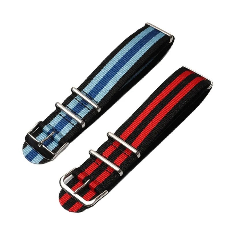 Bluejw Sports Wristband Watch Strap, 16mm 18mm 20mm 22mm 24mm Colorful Striped Woven Nylon Watch Band, Replacement Watch Strap - Image 2