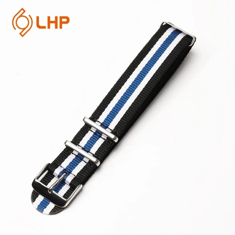 Bluejw Sports Wristband Watch Strap, 16mm 18mm 20mm 22mm 24mm Colorful Striped Woven Nylon Watch Band, Replacement Watch Strap - Image 1