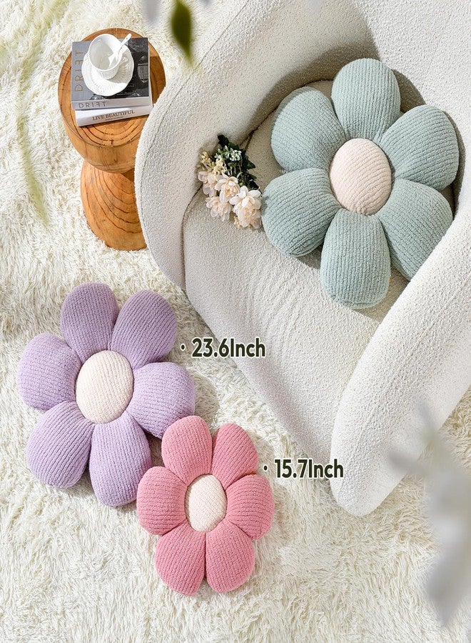 Sioloc Flower Pillow Flower Throw Pillow Aesthetic Floor Cushion Decorative Throw Pillow for Bed,Couch(Lavender,19.7") - Image 5