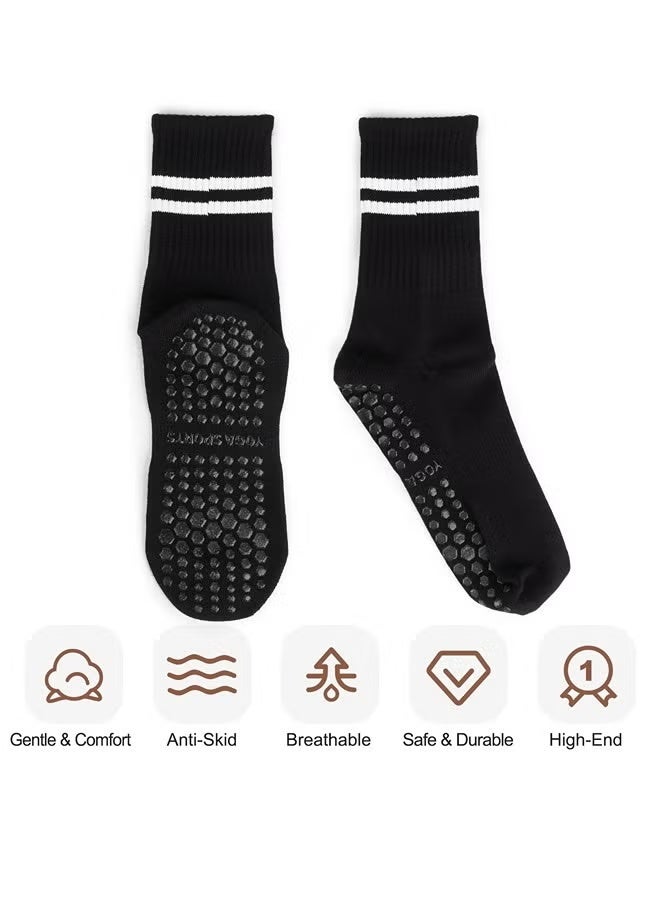EFUMKE 3 Pairs of Women's Yoga Socks, Non-Slip Socks Pilates Socks, Yoga, Pilates, Ballet, Dance, Fitness, Suitable for Wearing in Many Occasions. - Image 2