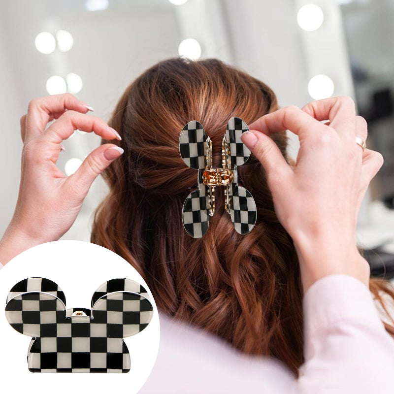 BENOSPACE Hair Clip, 3Pcs Mouse Head Acrylic Hair Claw Clips for Thin Medium Curly Hair, Non-slip Hair Catch Barrette, Strong Hold Jaw Clamp Women Fashion Hair Styling Accessories - Image 3