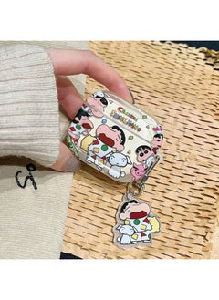 Cartoon Crayon Shin Applicable AirPods Pro Protective Shell 1/2 Bluetooth Headset AirPods4 Cute-Color:Pajamas Xiaoxin + Pendant-Model:Airpods1/2 Generation