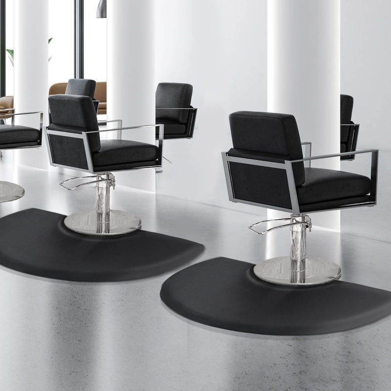 YOSHIKO Salon mats for Hair Stylist 3x4 Barber Shop Salon Chair Mats  Black Semi Circle AntiFatigue Floor Mat for Salon Chair  58 Thick Salon Standing Mat