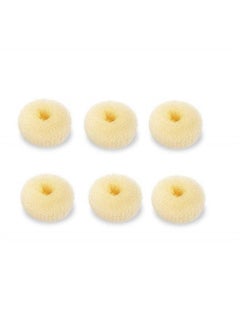 Extra Small Hair Bun Maker for Kids, 6 PCS Chignon Hair Donut Sock Bun Form for Girls, Mini Hair Doughnut Shaper for Short and Thin Hair (Small Size 2 Inch, Beige)