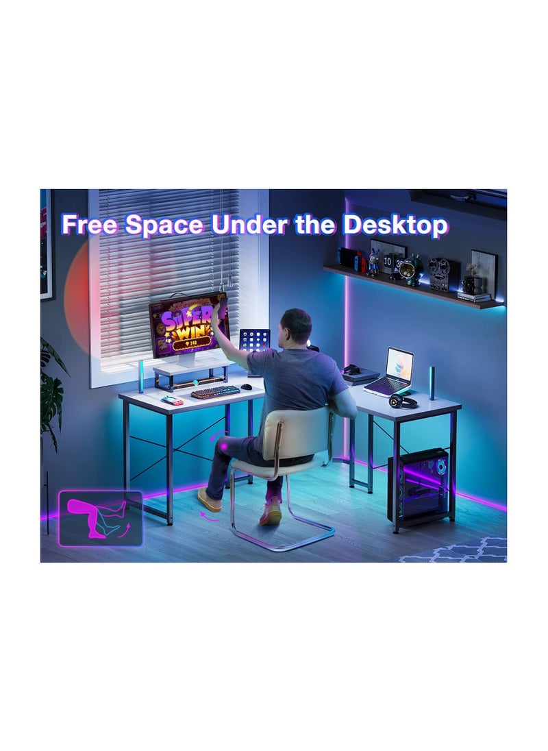ACPLAY - L-Shaped Gaming Desk with Monitor Stand - Computer Desk for Home Office, Corner Desk Table, Sturdy Writing Workstation - Image 1