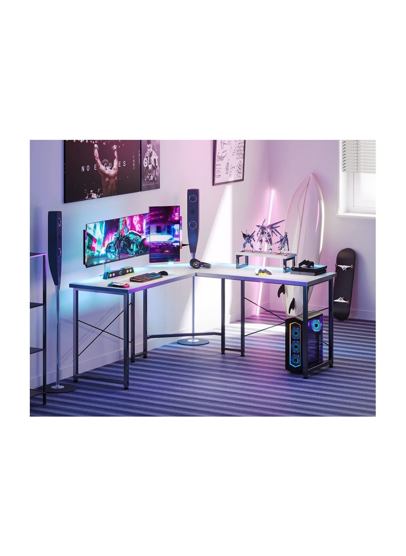 ACPLAY - L-Shaped Gaming Desk with Monitor Stand - Computer Desk for Home Office, Corner Desk Table, Sturdy Writing Workstation - Image 1