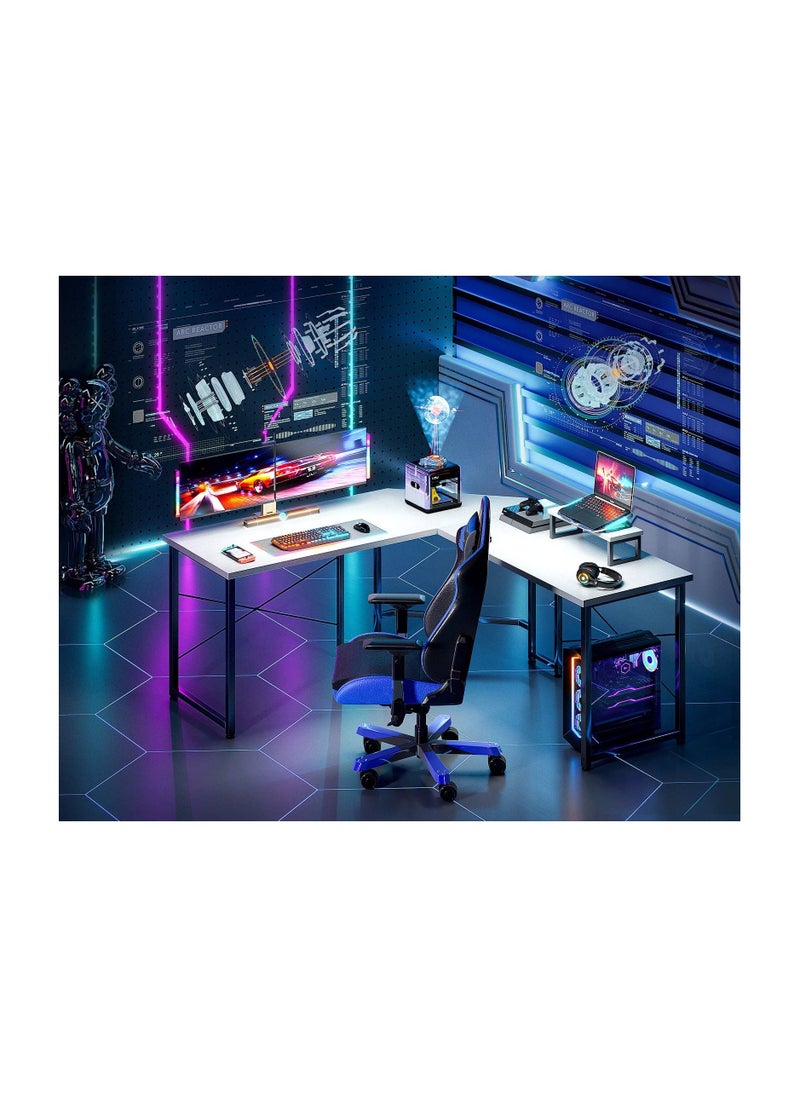 ACPLAY - L-Shaped Gaming Desk with Monitor Stand - Computer Desk for Home Office, Corner Desk Table, Sturdy Writing Workstation - Image 1