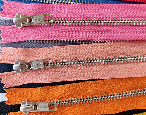 Craftbot Silver Aluminum Metal Zippers - 25 Mixed Colors - YKK No. 5 Zippers - 6 inch - for Bags Sewing Crafts by Craftbot - Image 3