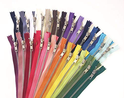 Craftbot Silver Aluminum Metal Zippers - 25 Mixed Colors - YKK No. 5 Zippers - 6 inch - for Bags Sewing Crafts by Craftbot - Image 4