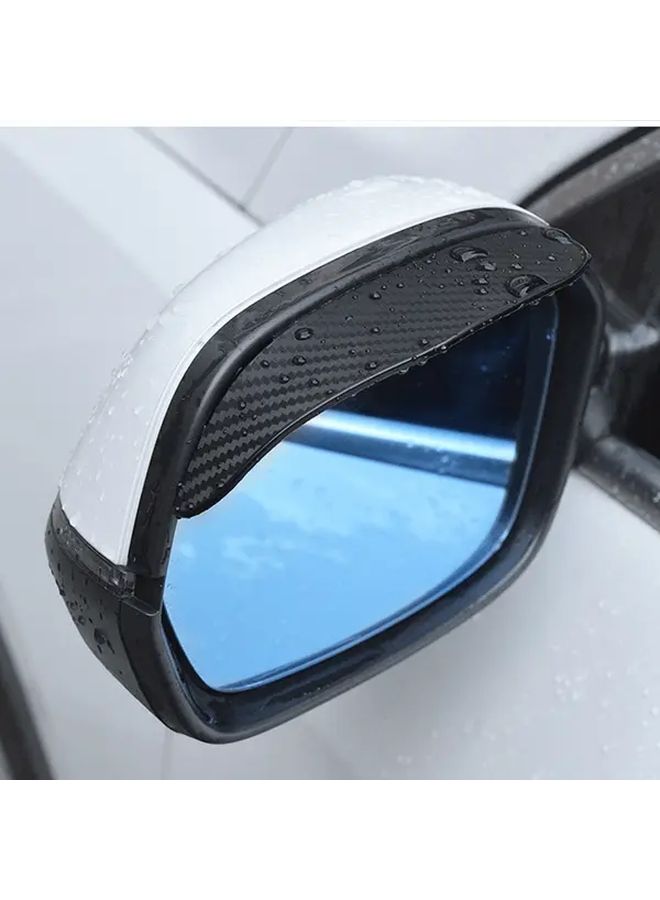 Black PVC Car Mirror Rain Covers Waterproof All Weather Fog Snow Proof Left Right - Image 1