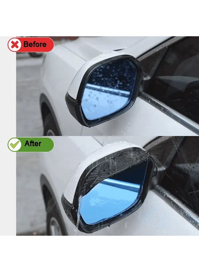 Black PVC Car Mirror Rain Covers Waterproof All Weather Fog Snow Proof Left Right - Image 3