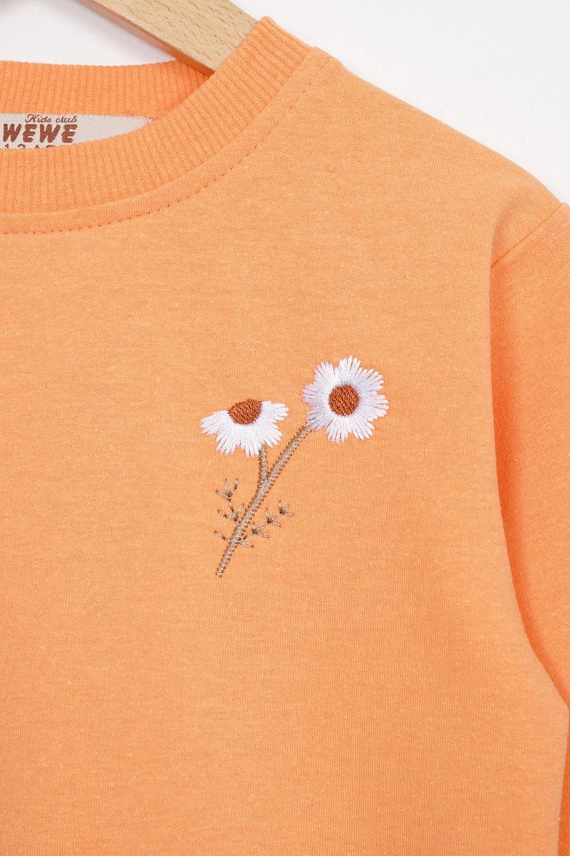 Acar Daisy Embroidered Salmon Color Girl Tracksuit - Image 2