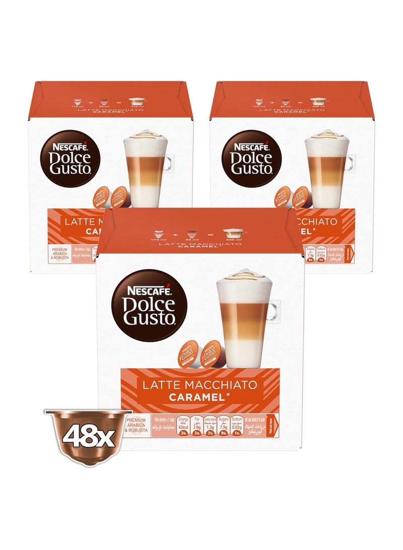 Nescafé Dolce Gusto Caramel Latte Macchiato Coffee 145.6grams Pack of 3 - Image 1