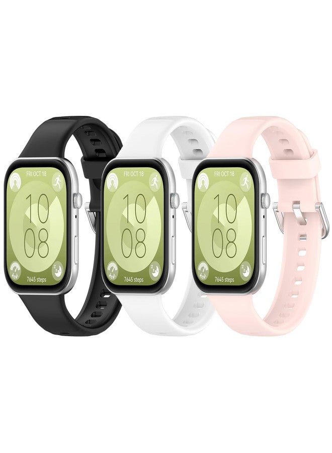 Micteney 3-Packs Watch Bands Compatible with Huawei Watch Fit 3/ Fit 4/ Fit 4 Pro, Silicone Replacement Watch Band - Image 3