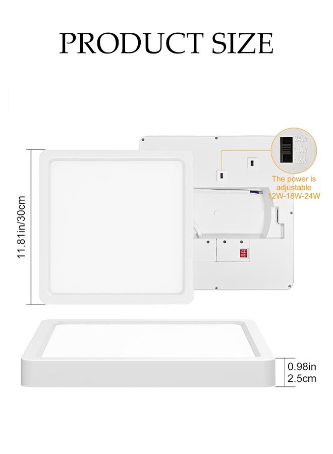 DUNISO Ceiling Light,3 Color temperatures,Dustproof and Waterproof,Square Light for Bathroom ,Kitchen , Living Room ,Bedroom - Image 2