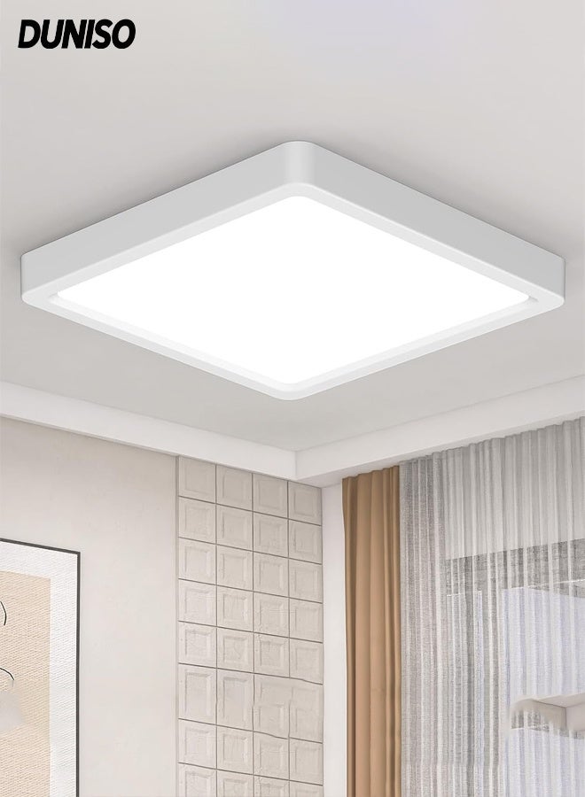 DUNISO Ceiling Light,3 Color temperatures,Dustproof and Waterproof,Square Light for Bathroom ,Kitchen , Living Room ,Bedroom - Image 1