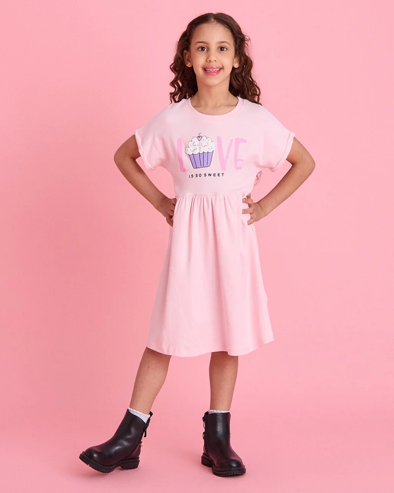 Redtag Girl Pink Printed Summer Dress
