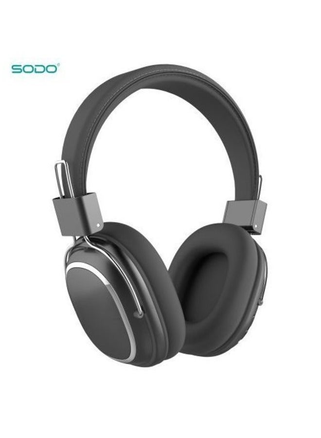 SODO Headset SD-1004 Wireless Stereo Over Ear Headphones Dark Grey - Image 1