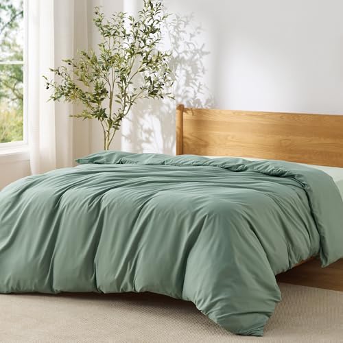 Bedsure Duvet Cover King Only Includes 1 Duvet Cover 104x90 Hotel Luxury Soft Double Brushed All Season Bedding for Kids Adults Zipper Closure Sage Green No Comforter No Pillow Shams - Image 1