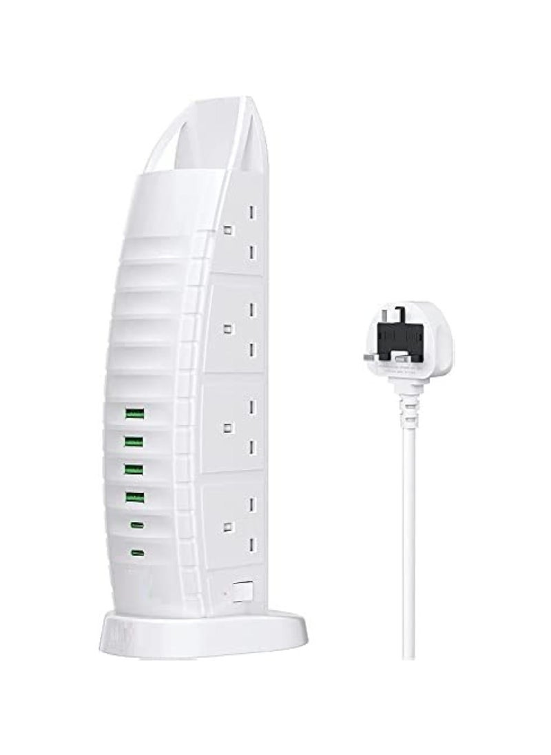 Generic Sailboat Tower Extension Board with USB A and USB C Port with Universal Sockets with Master Switch and Safety Shutter Multi Plug Socket with 2 Type C  - Image 1
