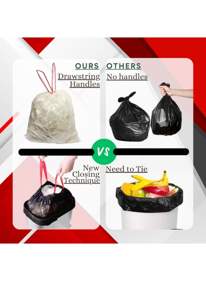 5 Rolls Transparent Drawstring Trash Bags, Total 75 Pieces Small Disposable Garbage Bags for Home Office 45*50CM - Image 4