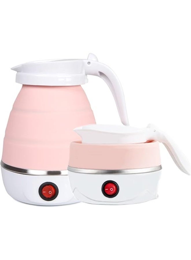 Boil water easily and stylishly with this pink foldable electric kettle, featuring a practical design, auto shut-off, and detachable cord. - Image 3