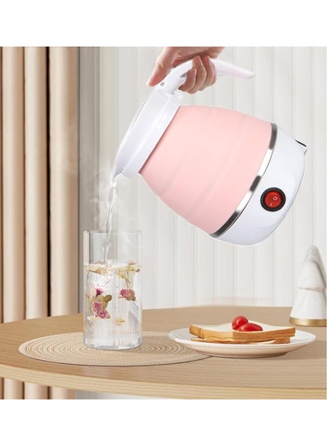 Boil water easily and stylishly with this pink foldable electric kettle, featuring a practical design, auto shut-off, and detachable cord. - Image 5