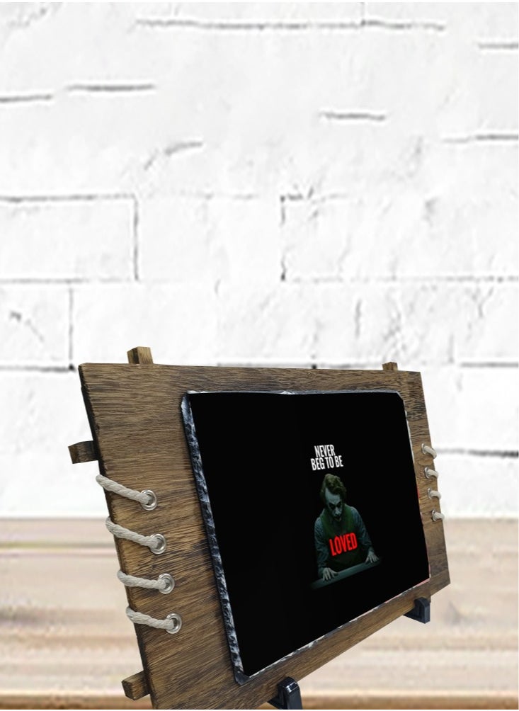 Service Zone - Protective Printed White Rectangle Shape Marble Photo Frame for Table Top Never Beg To Be Loved - Image 1