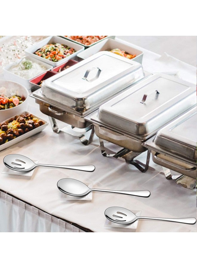 LIANYU 6 Pack Serving Spoons Set, Stainless Steel Large Slotted Spoons, Buffet Dinner Restaurant Serving Utensils, Catering Set for Party Banquet, 9.8 Inch - Image 4