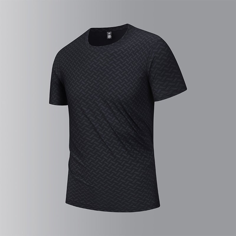 Summer High-Density Ice Silk Cool T-Shirt Outdoor Sports Leisure Two-Open Half-Sleeve Loose - Image 1