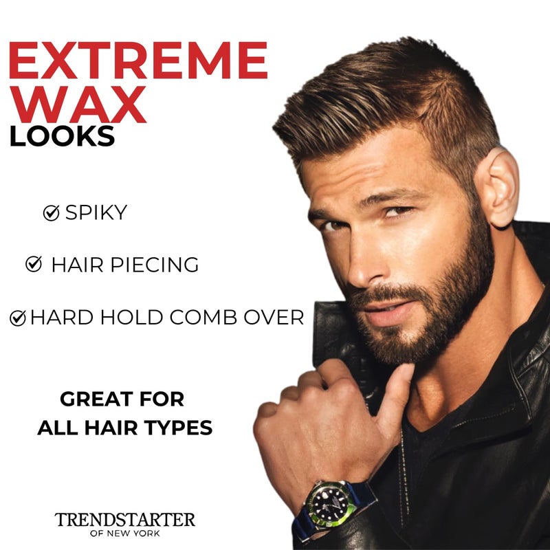 TRENDSTARTER Hair Wax - Extreme, 4oz - Matte Finish - Premium Water Based Flake-Free Hair Styling Pomade for All Hair Types - All-Day Strong Hold - Image 4