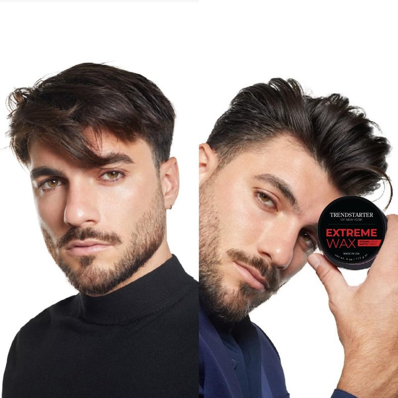 TRENDSTARTER Hair Wax - Extreme, 4oz - Matte Finish - Premium Water Based Flake-Free Hair Styling Pomade for All Hair Types - All-Day Strong Hold - Image 2