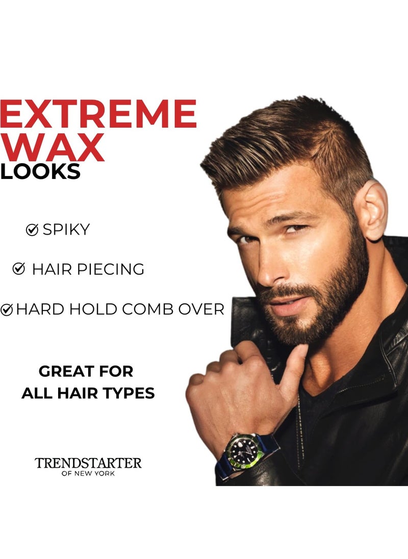 TRENDstarter - TRENDSTARTER Hair Wax - Extreme, 4oz - Matte Finish - Premium Water Based Flake-Free Hair Styling Pomade for All Hair Types - All-Day Strong Hold - Image 1