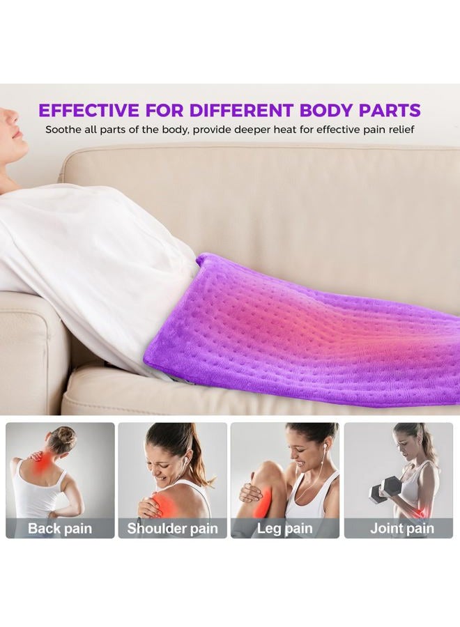 NOWWISH Heating Pad for Back Pain & Cramps Relief, XXL Extra Large Moist Heat Electric Heating Pads with Auto Shut Off, Gifts for Women, 17 "x 33", Purple - Image 5